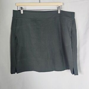 Athletic Skirt Shorts Dark Gray Ribbed Waistband Pockets Activewear XL